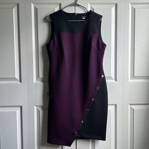 Purple and black Tommy Hilfiger dress. Silver button accents. Size 14.